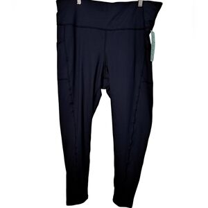 NWT IDEOLOGY PLUS INDIGO SEA BLUE 7/8  HIGH RISE W/ SIDE POCKET 1X